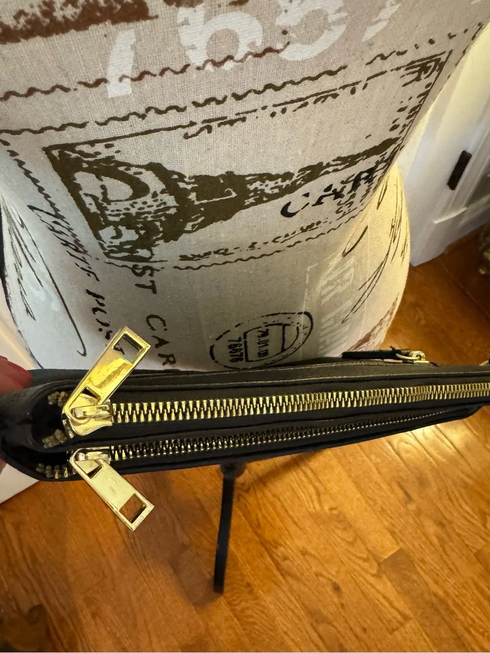 Nanette Lepore Black Pebbled Crossbody Bag Gold Hardware